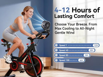 Portable Clip On Fan | 4000mAh Rechargeable, 100-Speed Touch LED Screen, 360° Silent Turbo Fan for Stroller Camping Golf Gym Travel
