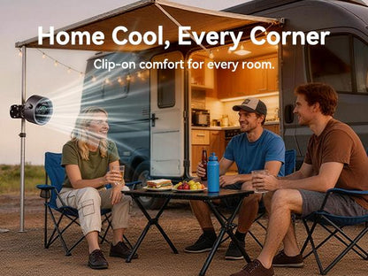 Portable Clip On Fan | 4000mAh Rechargeable, 100-Speed Touch LED Screen, 360° Silent Turbo Fan for Stroller Camping Golf Gym Travel